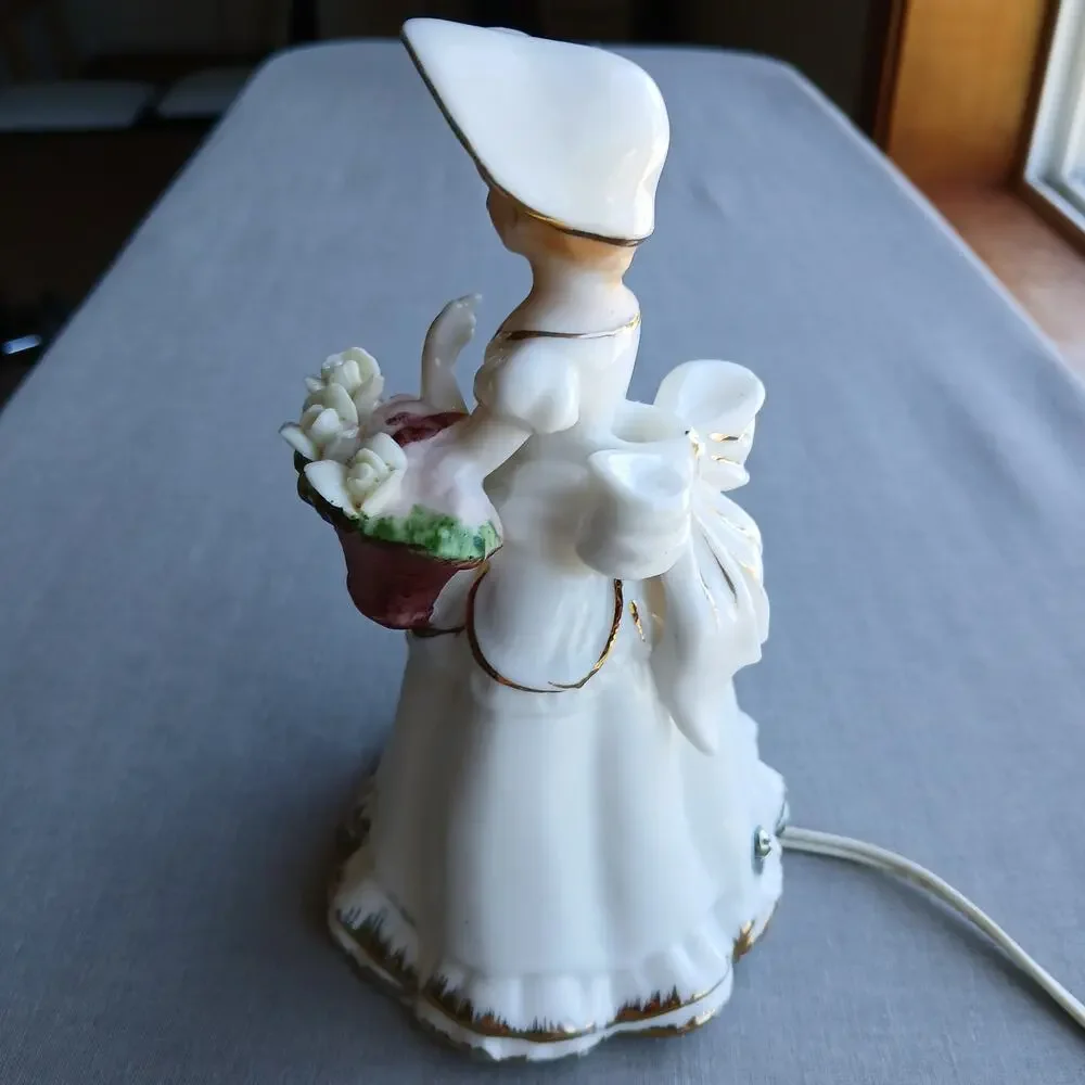 CMI Chadwick Porcelain Southern Belle with roses Night Light not working VTG 50s